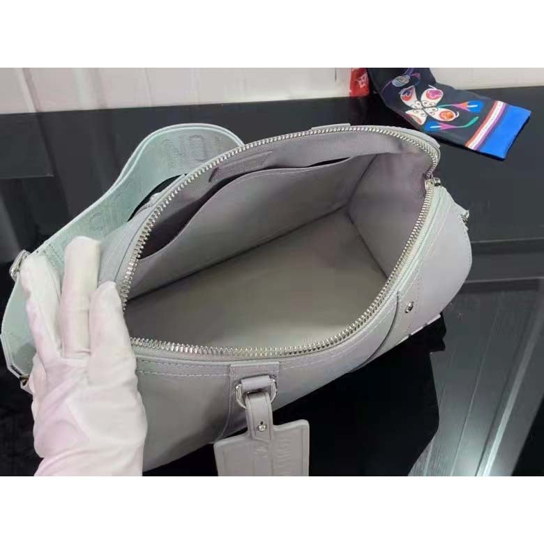 Louis Vuitton LV Unisex City Keepall Bag Gray Aerogram Cowhide Leather Textile Lining