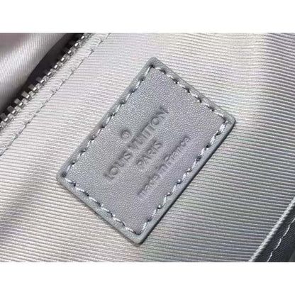 Louis Vuitton LV Unisex City Keepall Bag Gray Aerogram Cowhide Leather Textile Lining