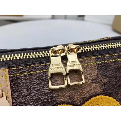 Louis Vuitton LV Unisex City Keepall Bag Monogram Stripes Brown Coated Canvas