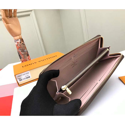 Louis Vuitton LV Unisex Clémence Wallet Brown Pink Damier Ebene Coated Canvas