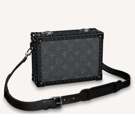 Louis Vuitton LV Unisex Clutch Box Monogram Coated Canvas Black-Leather