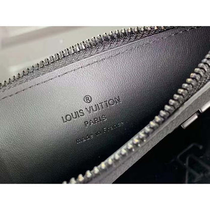 Louis Vuitton LV Unisex Coin Card Holder Black Cowhide Leather 4 Card Slots