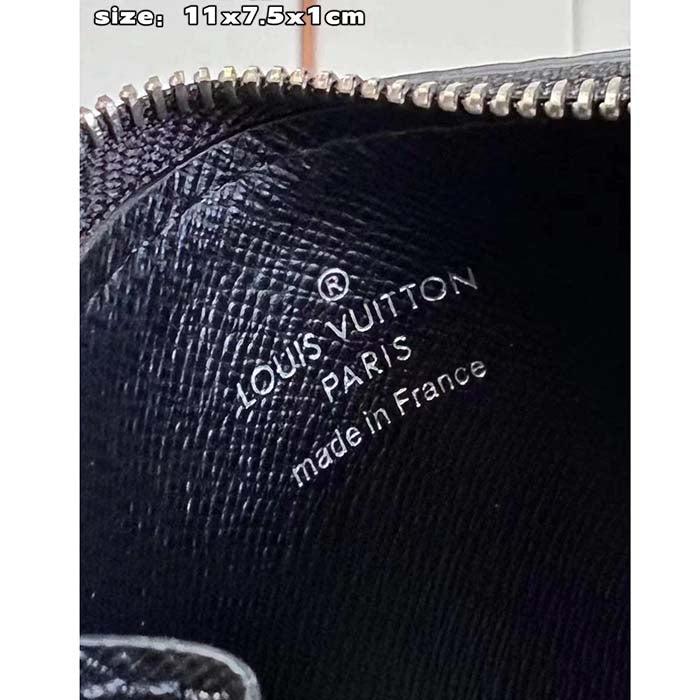 Louis Vuitton LV Unisex Coin Card Holder Monogram Eclipse Coated Canvas Cowhide Leather
