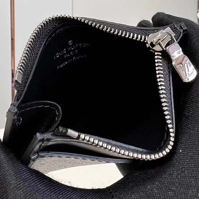 Louis Vuitton LV Unisex Coin Card Holder Monogram Eclipse Coated Canvas Cowhide Leather