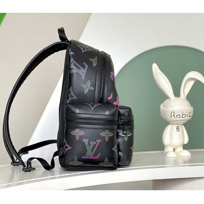Louis Vuitton LV Unisex Comet Backpack Black Borealis Calf Leather Cowhide Double Zip