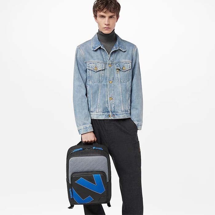 Louis Vuitton LV Unisex Dean Backpack Gray Taurillon Cowhide Leather