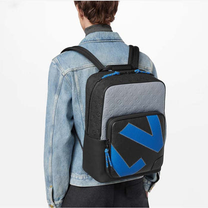Louis Vuitton LV Unisex Dean Backpack Gray Taurillon Cowhide Leather