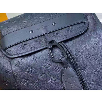 Louis Vuitton LV Unisex Discovery Backpack Black Monogram Shadow Calf Cowhide Leather