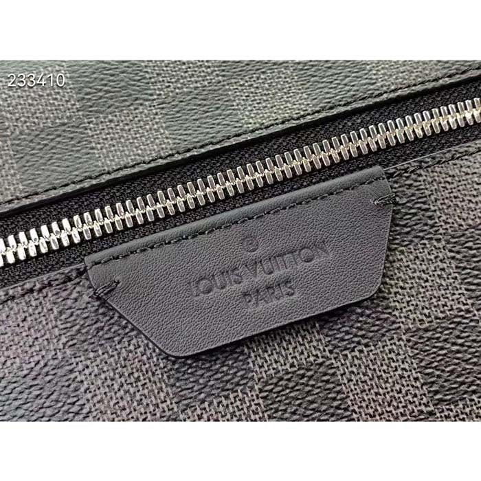 Louis Vuitton LV Unisex Discovery Backpack PM Damier Graphite Coated Canvas Cowhide Leather