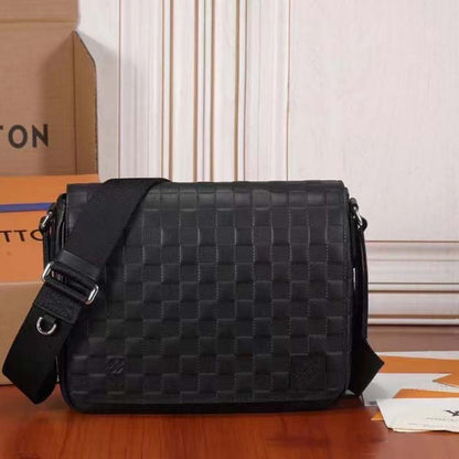 Louis Vuitton LV Unisex District PM Bag Black Damier Infini Cowhide Leather