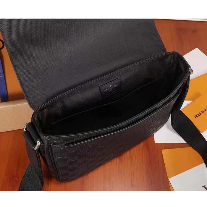 Louis Vuitton LV Unisex District PM Bag Black Damier Infini Cowhide Leather