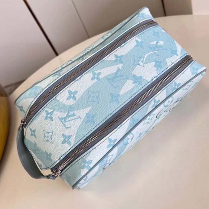 Louis Vuitton LV Unisex Dopp Kit Crystal Blue Monogram Aquagarden Coated Canvas