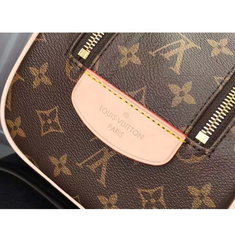 Louis Vuitton LV Unisex Dopp Kit Toilet Pouch Brown Monogram Coated Canvas
