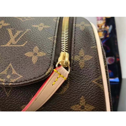 Louis Vuitton LV Unisex Dopp Kit Toilet Pouch Brown Monogram Coated Canvas