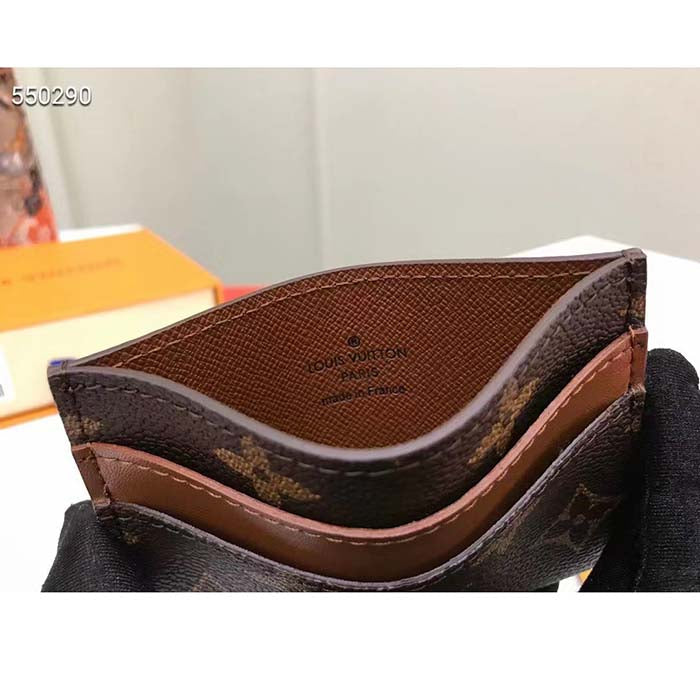 Louis Vuitton LV Unisex Double Card Holder Radiant Sun Monogram Macassar Coated Canvas