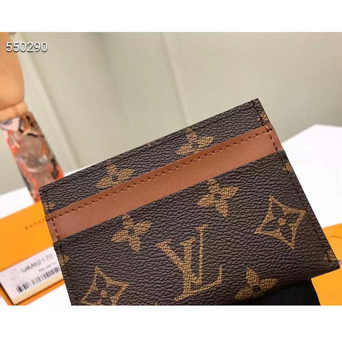 Louis Vuitton LV Unisex Double Card Holder Radiant Sun Monogram Macassar Coated Canvas