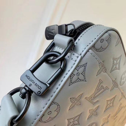 Louis Vuitton LV Unisex Duo Messenger Anthracite Gray Monogram Shadow Calf Leather
