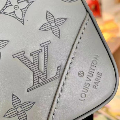 Louis Vuitton LV Unisex Duo Messenger Anthracite Gray Monogram Shadow Calf Leather