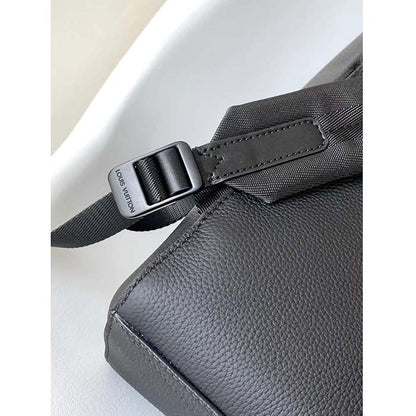 Louis Vuitton LV Unisex Fastline Backpack Black Cowhide Leather Textile Lining