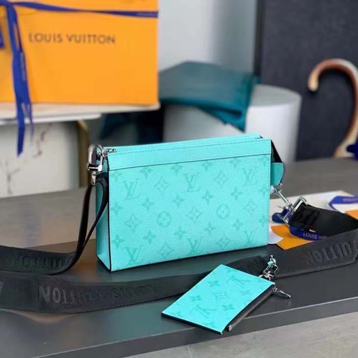 Louis Vuitton LV Unisex Gaston Wearable Wallet Miami Green Coated Canvas Cowhide Leather