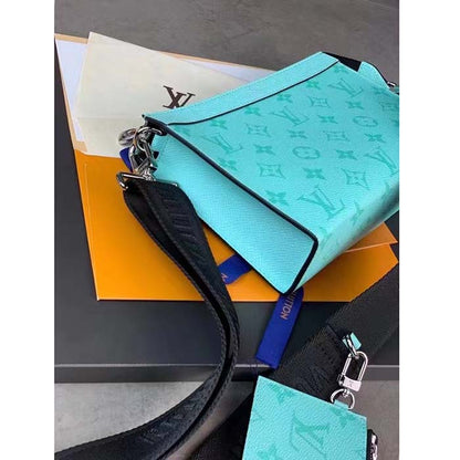 Louis Vuitton LV Unisex Gaston Wearable Wallet Miami Green Coated Canvas Cowhide Leather