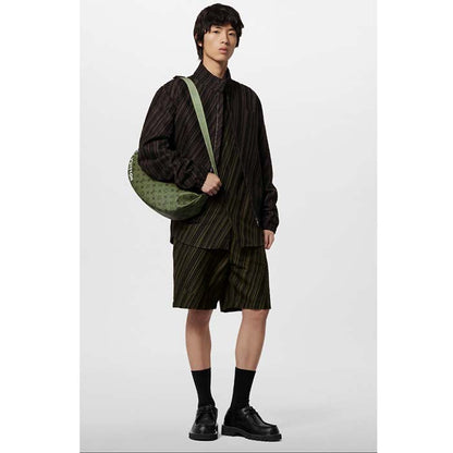 Louis Vuitton LV Unisex Hamac Bag Khaki Green Vermillion Red Monogram Coated Canvas Cowhide Leather
