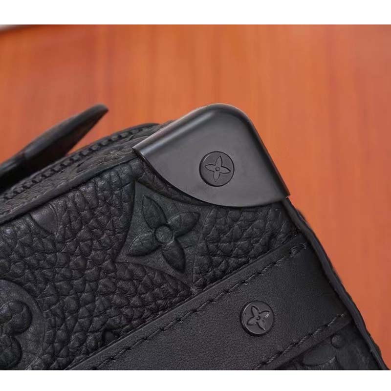 Louis Vuitton LV Unisex Handle Soft Trunk Black Taurillon Monogram Calf Leather