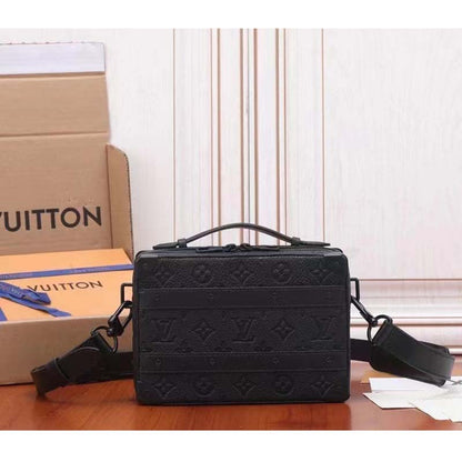 Louis Vuitton LV Unisex Handle Soft Trunk Black Taurillon Monogram Calf Leather