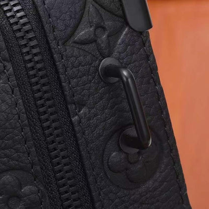 Louis Vuitton LV Unisex Handle Soft Trunk Black Taurillon Monogram Calf Leather