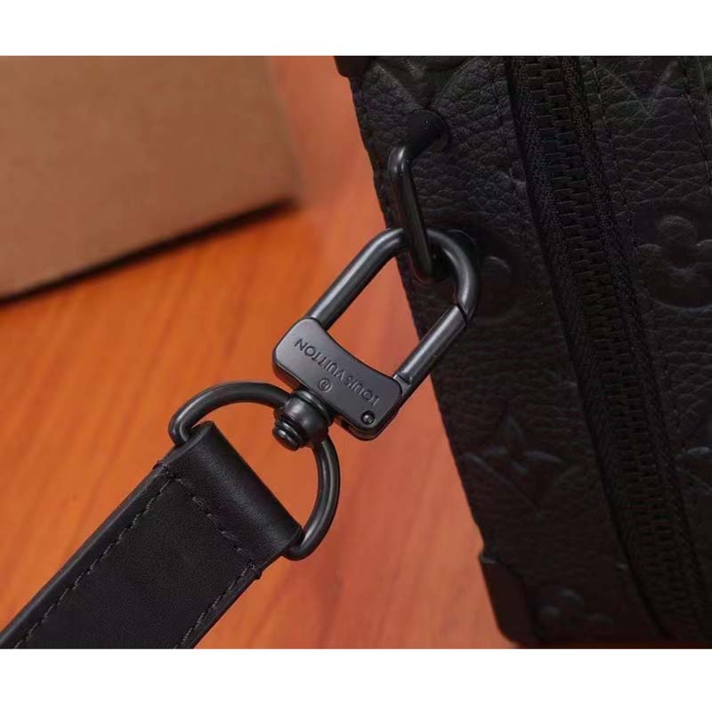 Louis Vuitton LV Unisex Handle Soft Trunk Black Taurillon Monogram Calf Leather