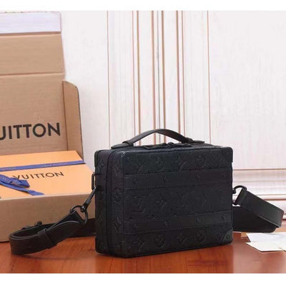 Louis Vuitton LV Unisex Handle Soft Trunk Black Taurillon Monogram Calf Leather