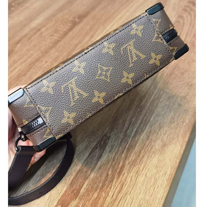 Louis Vuitton LV Unisex Handle Soft Trunk Monogram Macassar Coated Canvas Cowhide Leather