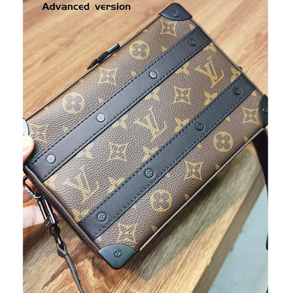 Louis Vuitton LV Unisex Handle Soft Trunk Monogram Macassar Coated Canvas Cowhide Leather