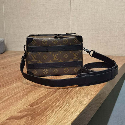 Louis Vuitton LV Unisex Handle Soft Trunk Monogram Macassar Coated Canvas Cowhide Leather