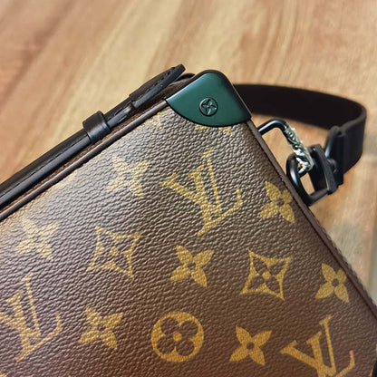 Louis Vuitton LV Unisex Handle Soft Trunk Monogram Macassar Coated Canvas Cowhide Leather