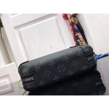 Louis Vuitton LV Unisex Horizon Clutch Black Monogram Eclipse Coated Canvas Textile Cowhide