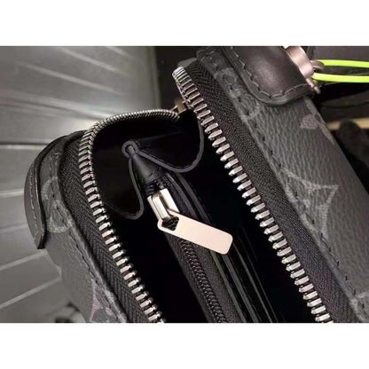 Louis Vuitton LV Unisex Horizon Clutch Black Monogram Eclipse Coated Canvas Textile Cowhide