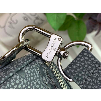 Louis Vuitton LV Unisex Keepall 50 Granite Taurillon Monogram Embossed Cowhide Leather