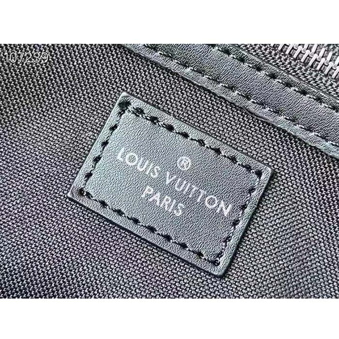 Louis Vuitton LV Unisex Keepall 50B Black Nylon Cowhide Leather Signature Embroidery
