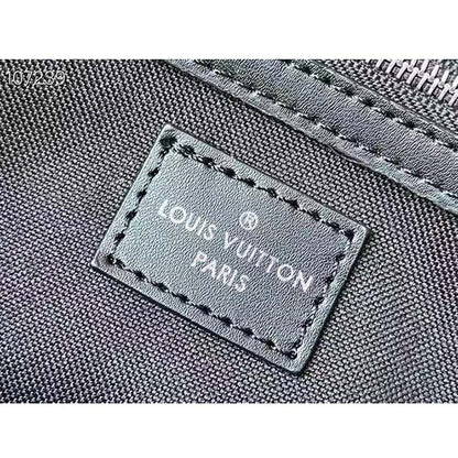 Louis Vuitton LV Unisex Keepall 50B Black Nylon Cowhide Leather Signature Embroidery