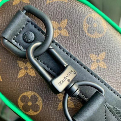 Louis Vuitton LV Unisex Keepall Bandoulière 25 Brown Green Monogram Macassar Coated Canvas