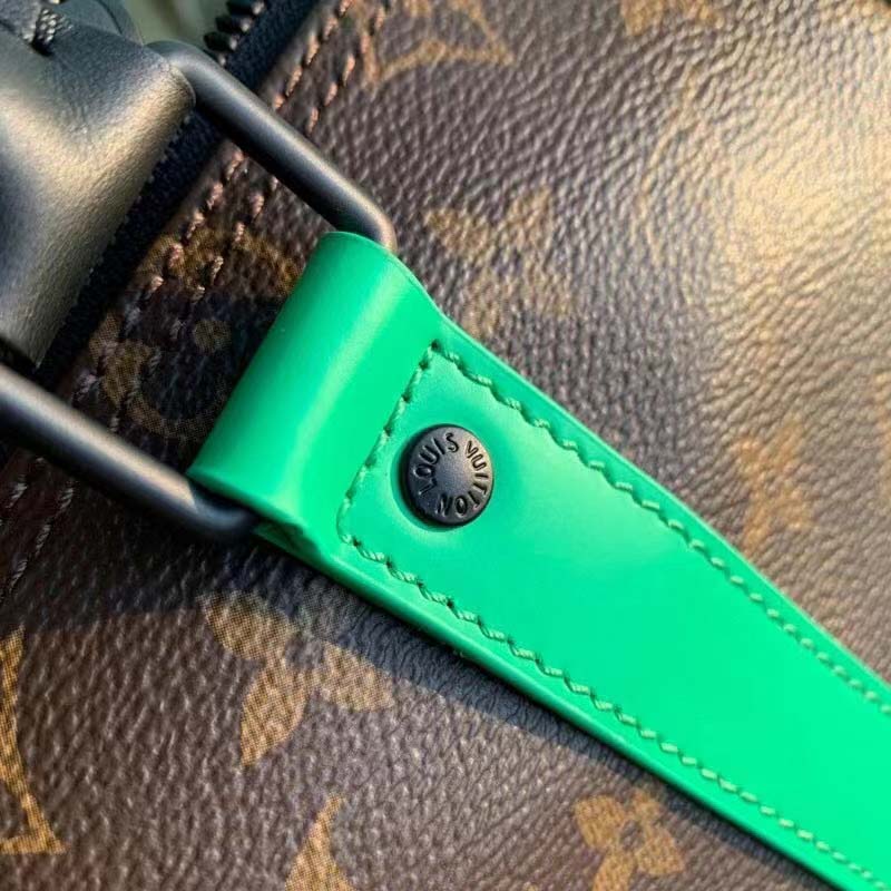 Louis Vuitton LV Unisex Keepall Bandoulière 25 Brown Green Monogram Macassar Coated Canvas