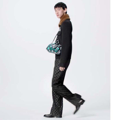 Louis Vuitton LV Unisex Keepall Bandoulière 25 Graffiti Green Monogram Coated Canvas