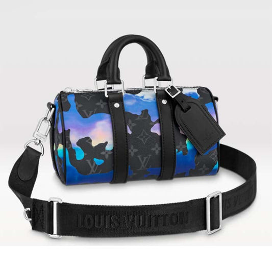 Louis Vuitton LV Unisex Keepall Bandoulière 25 Sunrise Eclipse Reverse Coated Canvas