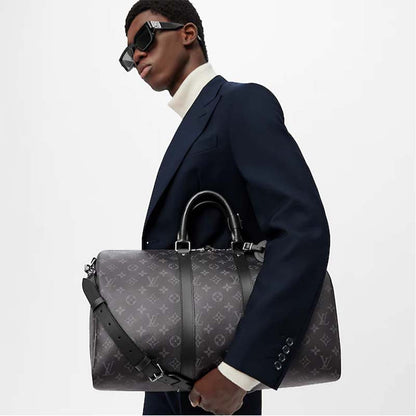 Louis Vuitton LV Unisex Keepall Bandoulière 45 Bag Coated Canvas Cowhide Leather