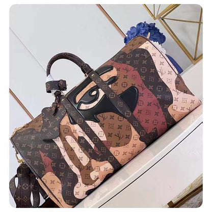 Louis Vuitton LV Unisex Keepall Bandoulière 45 Brown Monogram Coated Canvas Cowhide Leather