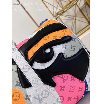 Louis Vuitton LV Unisex Keepall Bandoulière 45 Multicolor Monogram Coated Canvas Cowhide Leather