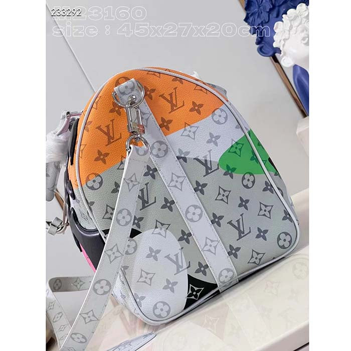 Louis Vuitton LV Unisex Keepall Bandoulière 45 Multicolor Monogram Coated Canvas Cowhide Leather