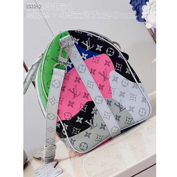 Louis Vuitton LV Unisex Keepall Bandoulière 45 Multicolor Monogram Coated Canvas Cowhide Leather