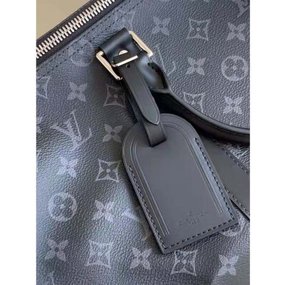 Louis Vuitton LV Unisex Keepall Bandoulière 45 Travel Bag Grey Coated Canvas Cowhide